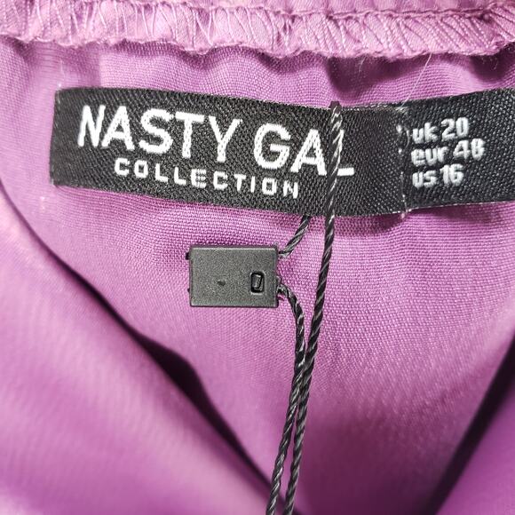 Nasty Gal Collection New Women's Purple Satin Cowl Neck Cami Top Size 16 - Picture 7 of 12